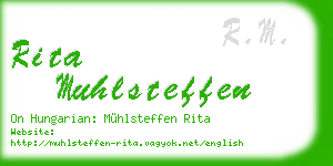 rita muhlsteffen business card