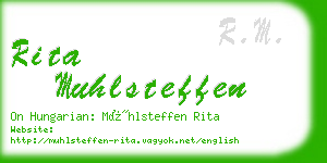 rita muhlsteffen business card